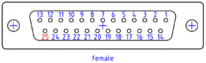 Sub-D 25 female connector