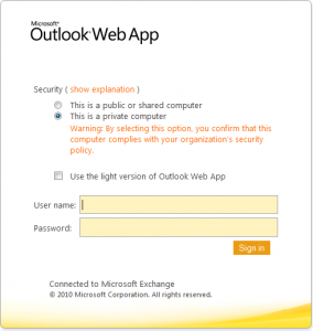 MS Outlook Web App - a survival mechanism for Outlook/Exchange refuseniks.