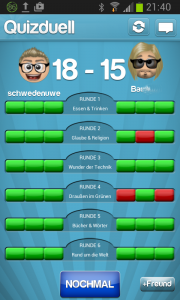 Perfektes Spiel beim Quizduell.