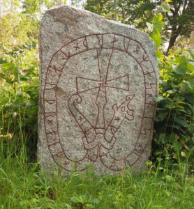 Runestone at Hjälsta church.