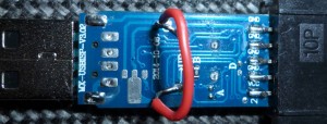 USBasp v3.02 from eBay, bottom side with programming jumper. (photo Sven H)